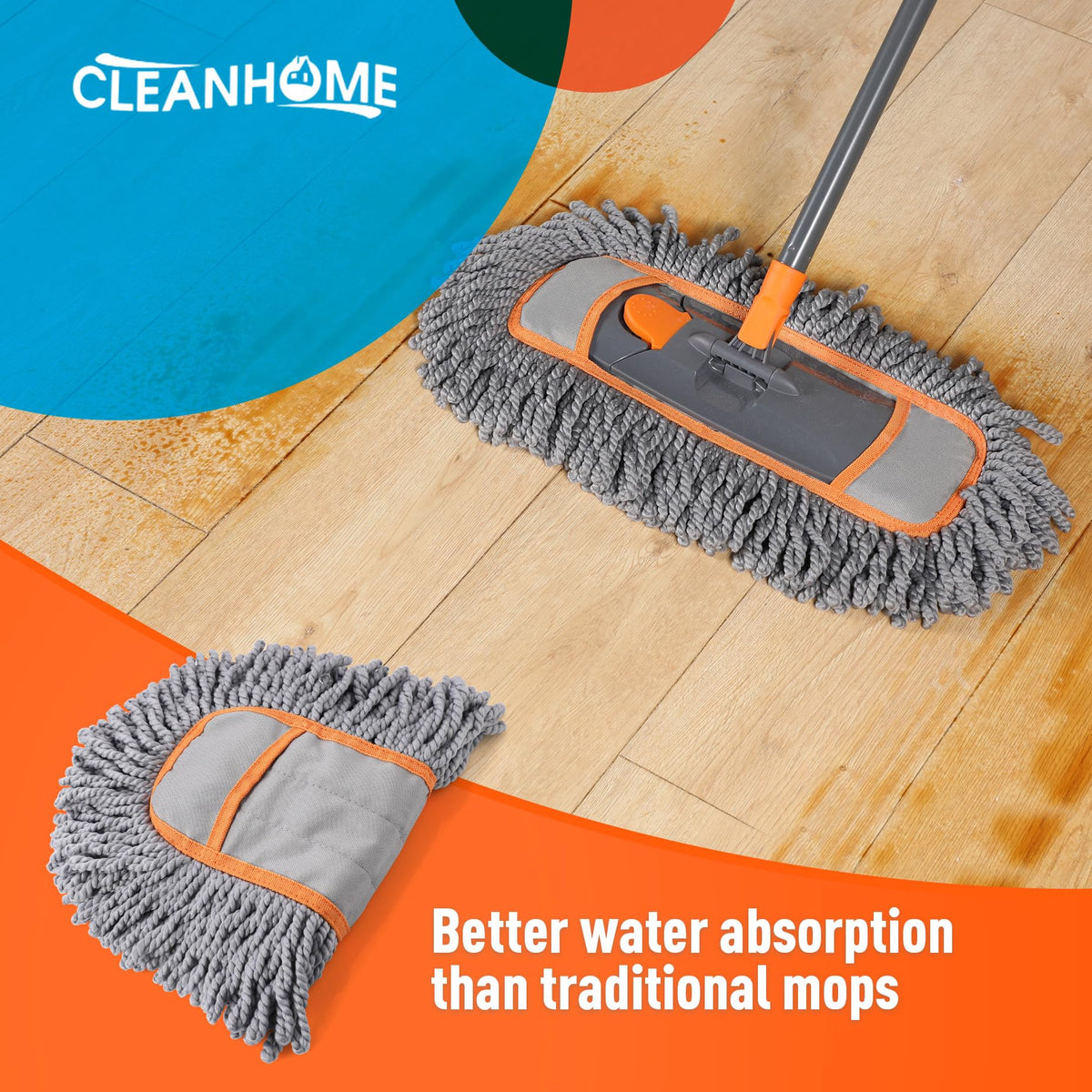 CLEANHOME Microfiber Dust Mop Replacement Pads for Hardwood Floor Cleaning