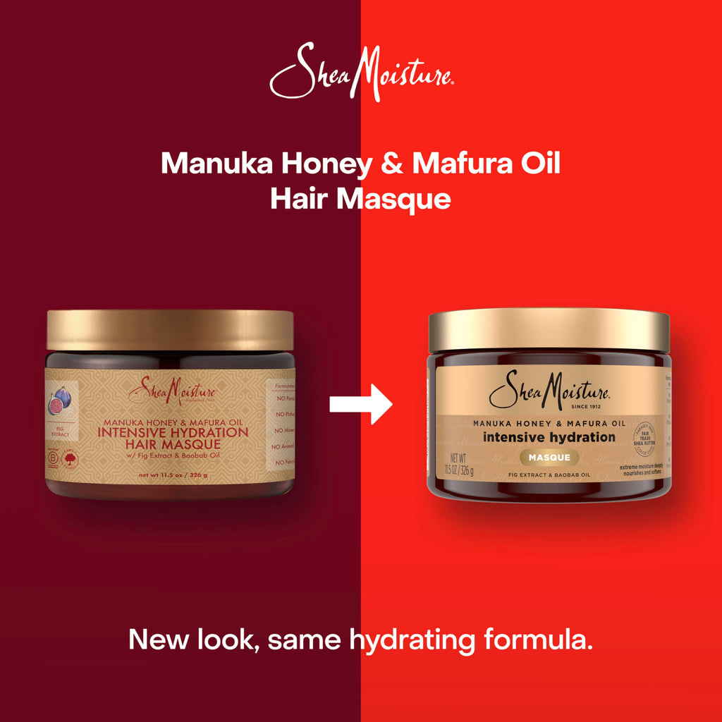 Shea Moisture Intensive Hydration Hair Masque Manuka Honey & Mafura Oil For Dry, Damaged Hair Deep Conditioning Hair Treatment 11.5 oz