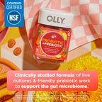 OLLY Probiotic + Prebiotic Gummy, 500 million CFUs, Peachy Peach - 30 Count