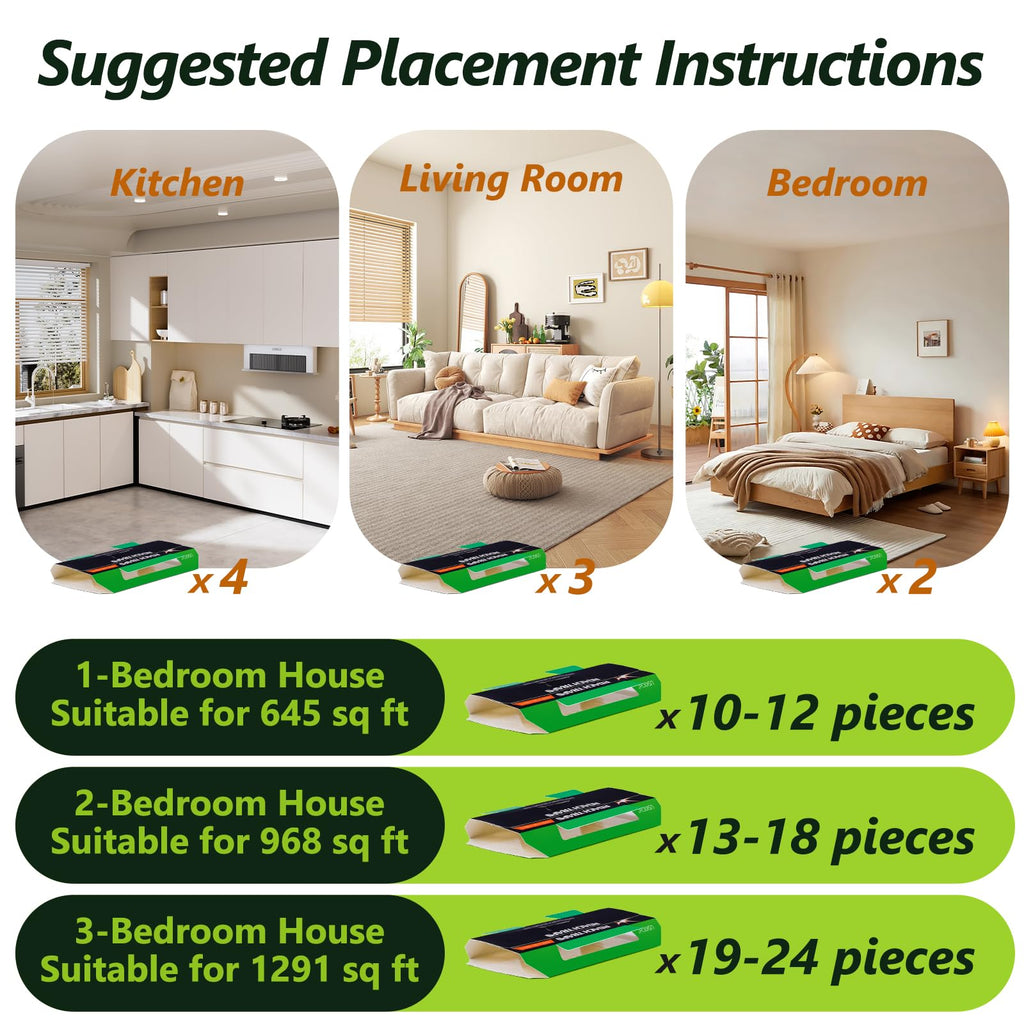 USKICH 40-Pack Roach Traps Indoor, Sticky Cockroach Trap, Glue Roach Traps, Roach Motel, Glue Traps for Roaches, Kid & Pet Friendly (Upgrade Recipe)