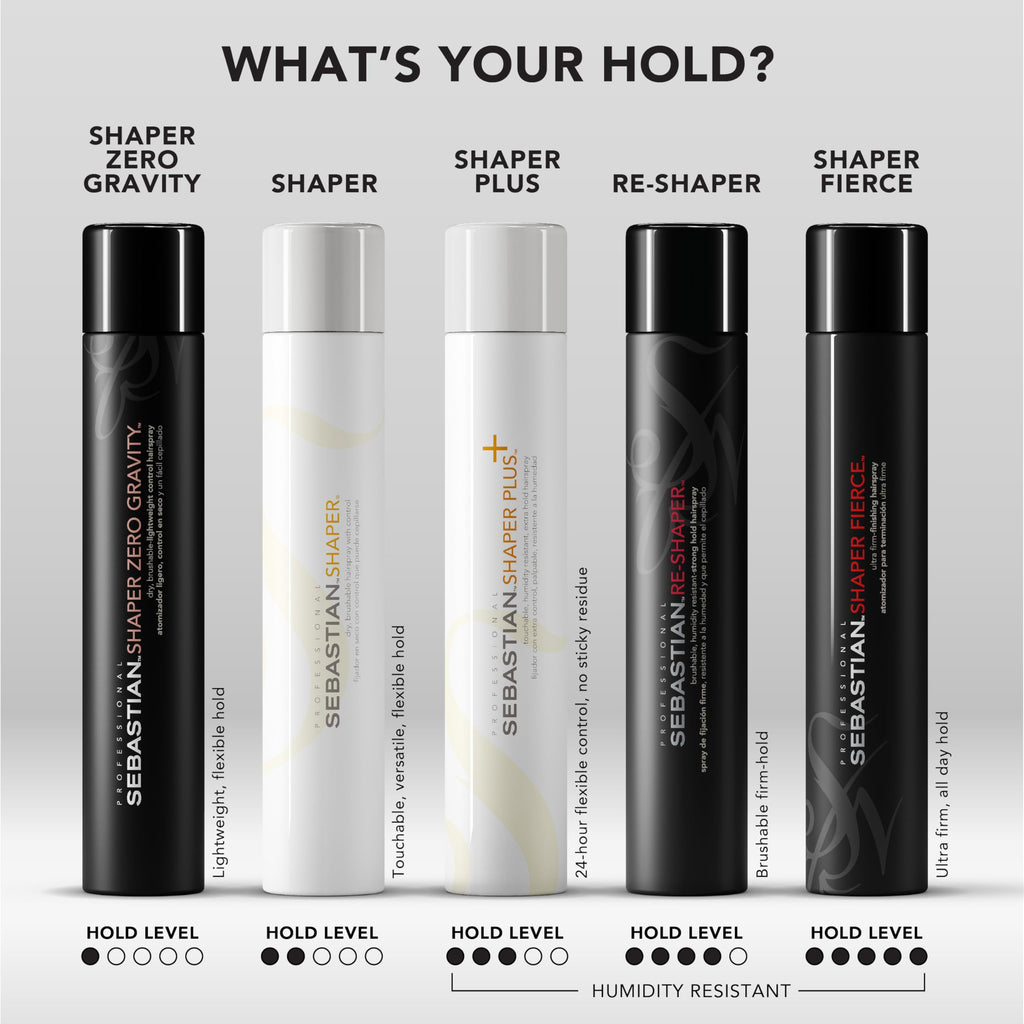 Sebastian Professional Shaper Hairspray, 50 VOC% | Flexible to Medium Hold | Brushable with Control | Packaging May Vary