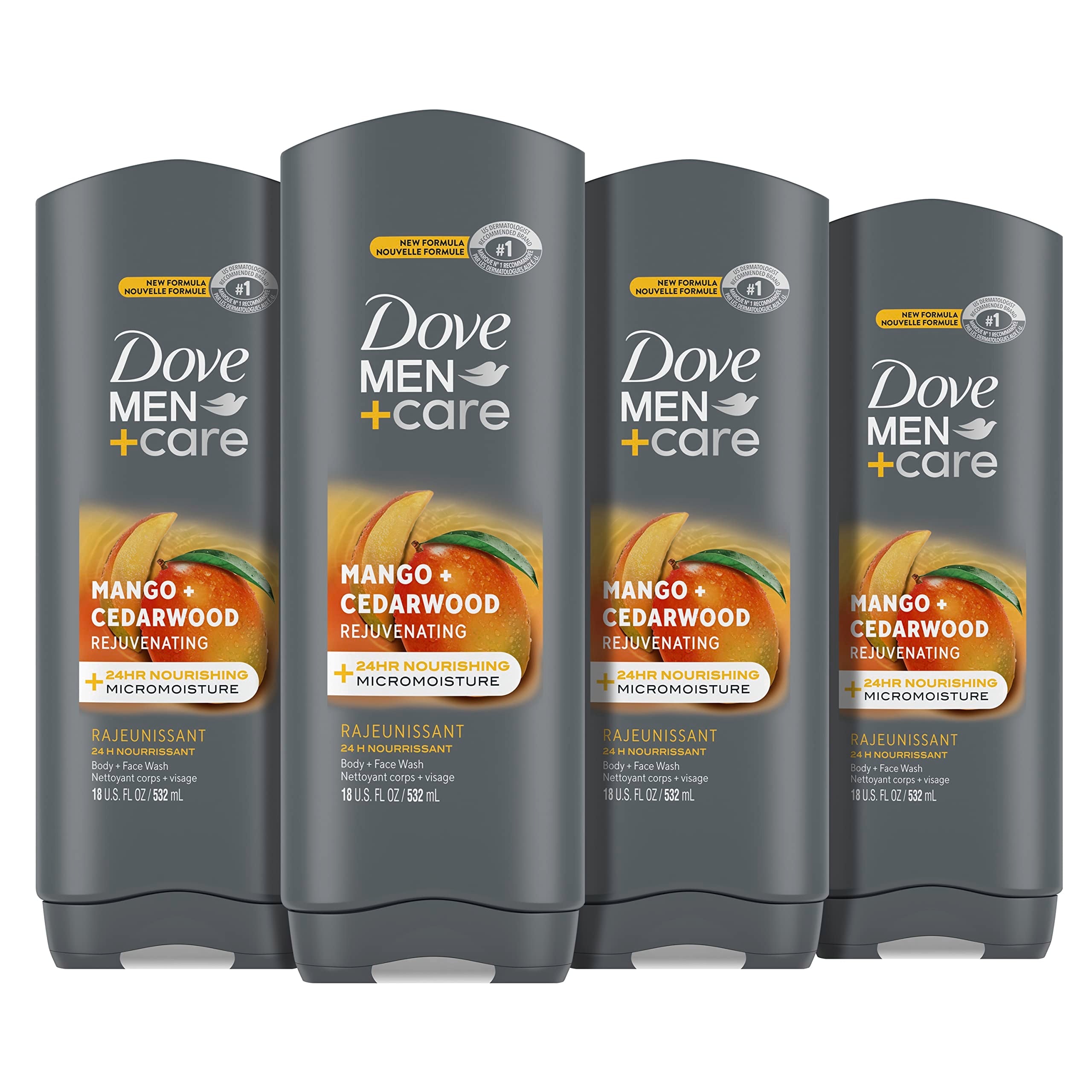 Buy now DOVE MEN + CARE Body and Face Wash Clean Comfort 4 Count for Healthier and Stronger Skin Effectively Washes Away Bacteria While Nourishing Your Skin, 18 oz at indiglob india