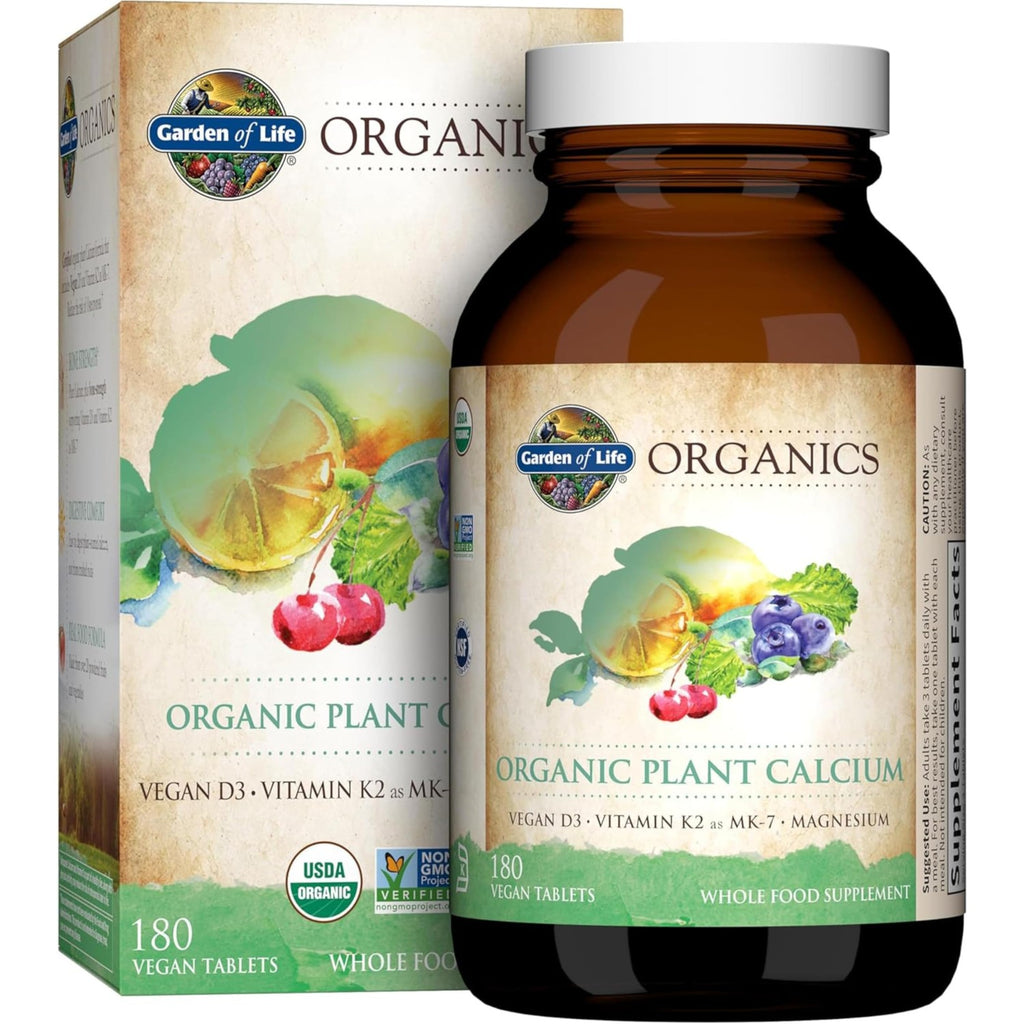 Garden of Life Calcium Supplement with Magnesium & Organic Vitamin D3 K2, Made from Whole Foods, Gluten-Free, 90 Count | Magnesium & Vitamin D3 K2, Made from Whole Foods, Gluten-Free
