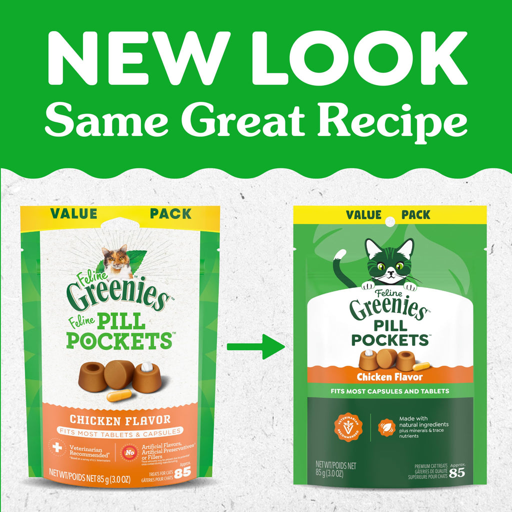 Buy now Greenies Feline Pill Pockets for Cats Soft Cat Treats, Chicken Flavor, 1.6 oz. Pouch, 45 Count at indiglob india