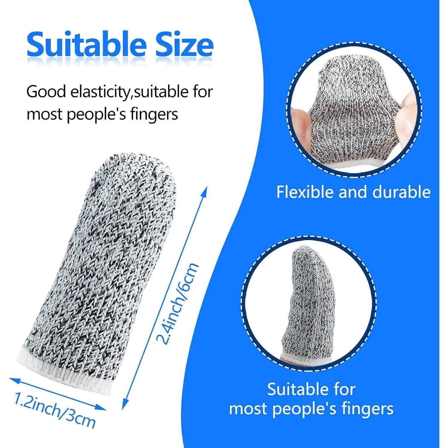 Buy now Honoson 60 Pieces Finger Cots Cut Resistant Finger Protector Reusable Thumb Sleeve Anti Slip Thumb Protectors Guards for Kitchen Sculpture Work at indiglob india
