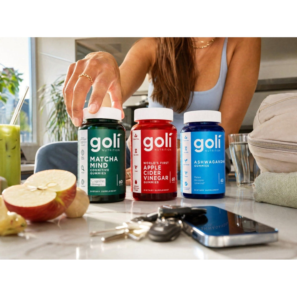 Goli Favorites Trio: Ashwagandha KSM-66, Apple Cider Vinegar, Matcha Mind Supplements with Cognizin, Vitamins D2 and B12