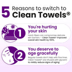 Reduces Fine Lines and Wrinkles in 6 weeks or Less, CLEAN SKIN CLUB Healthy Aging Clean Towels® XL, Disposable Face Towels, XL - 1 Pack (50 count)