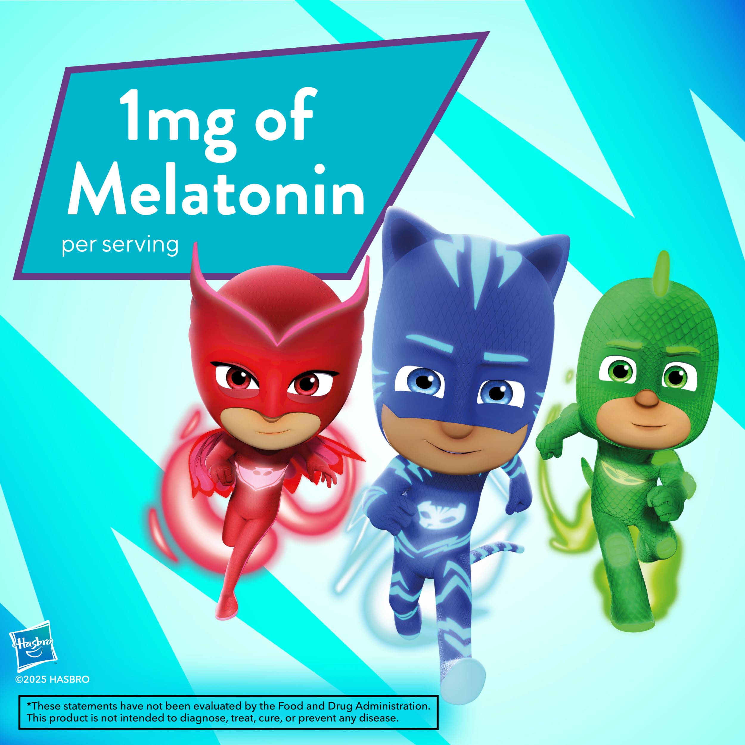 Lil Critters PJ Masks Power Heroes Kids Melatonin Gummy | 1mg | 60 Gummies | Drug-Free and No Sugar Added | For Ages 4+ | Berry Flavor | Gluten and Dairy-Free Children's Supplement