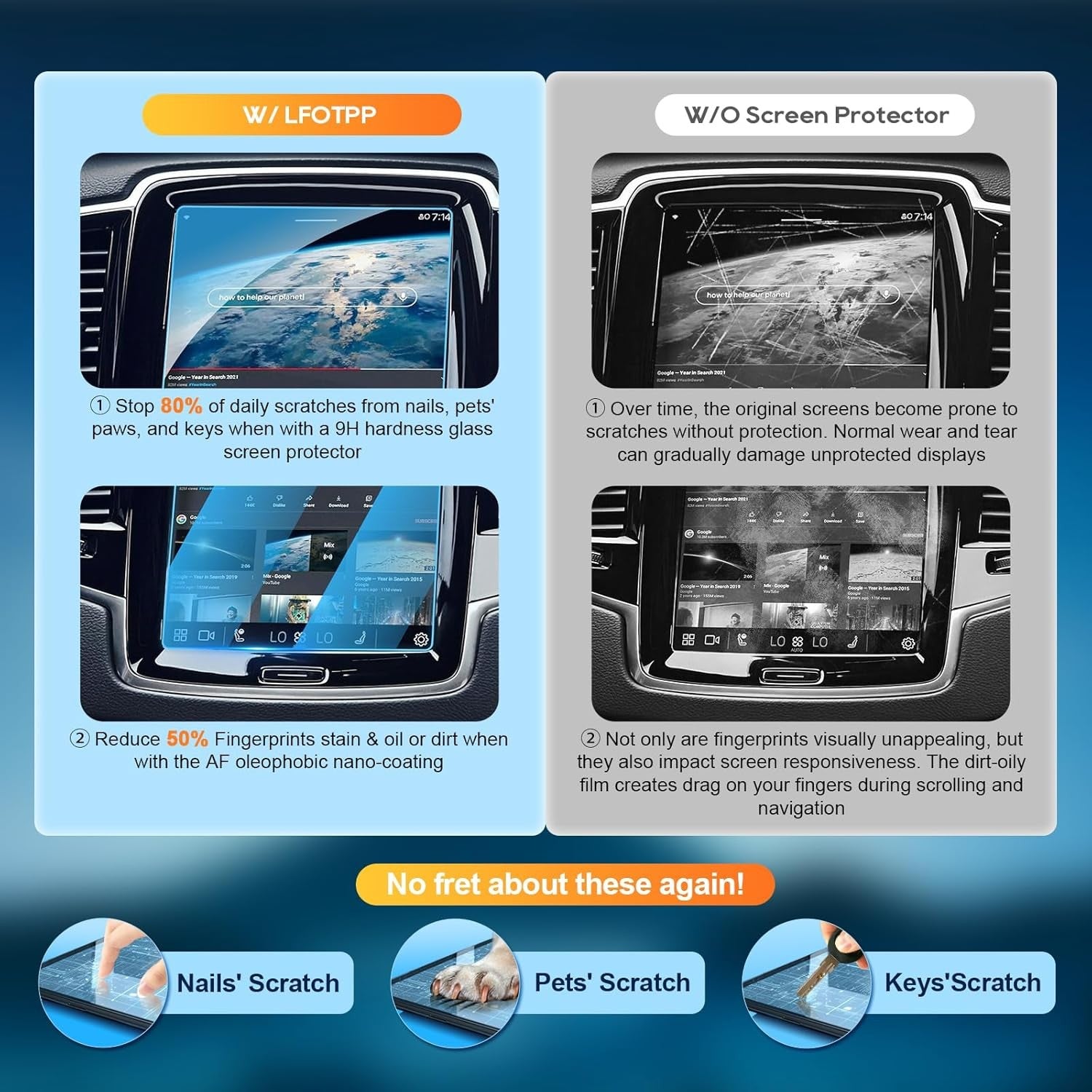 Buy now LFOTPP 2016-2018 Volvo V90 XC90 S90 Sensus 8.7 Inch Car Navigation Screen Protector,9H Tempered Glass Infotainment Screen Center Touch Screen Protector Anti Scratch High Clarity at indiglob india