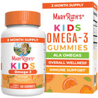 MARYRUTH'S Vegan Omega 3 Gummies for Kids, No Fish Taste, 2 Month Supply | No Fish Taste, 2 Month Supply
