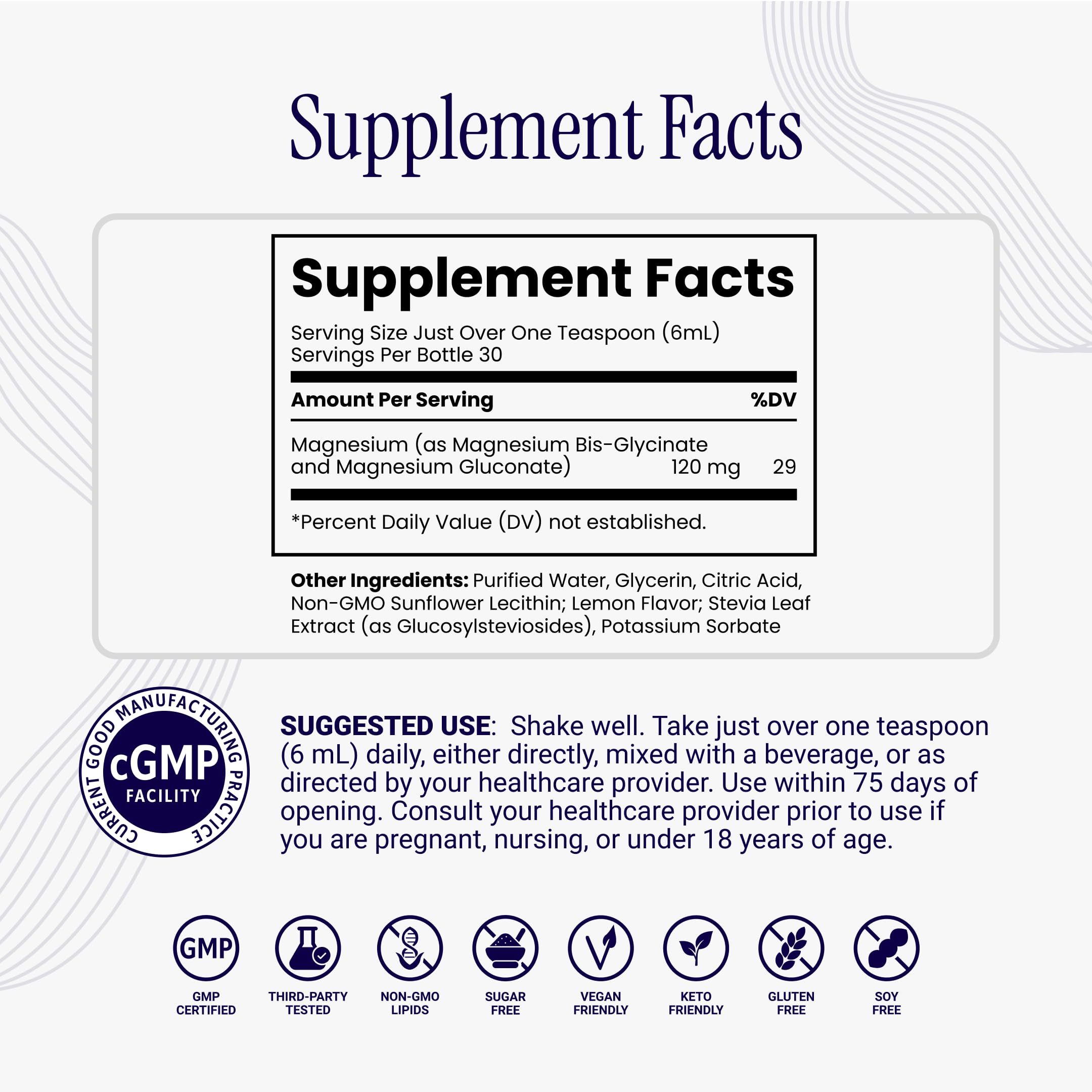 Rho Nutrition Liposomal Magnesium Liquid Supplement | High Absorption Formula, Magnesium Bisglycinate, Muscle, Relaxation & Cognitive Support, 30 Servings