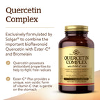 Solgar Quercetin Complex with Ester-C Plus, 100 Vegetable Capsules - Supports Immune Health, Antioxidant - Gentle on the Stomach Vitamin C - Non-GMO, Vegan, Gluten/Dairy Free - 50 Servings