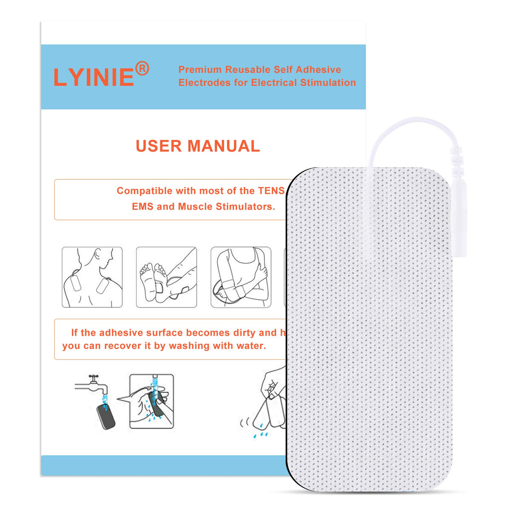 TENS Unit Electrode Pads 2"x4" 24 Pcs Value Pack, Reusable Latex-Free | TENS Unit Pads with Upgraded Self-Adhesion, Non-Irritating Replacement Pads for Electrotherapy