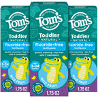 Tom's of Maine Toddler Fluoride Free Toothpaste, Mild Fruit, 3 Pack, 1.75oz