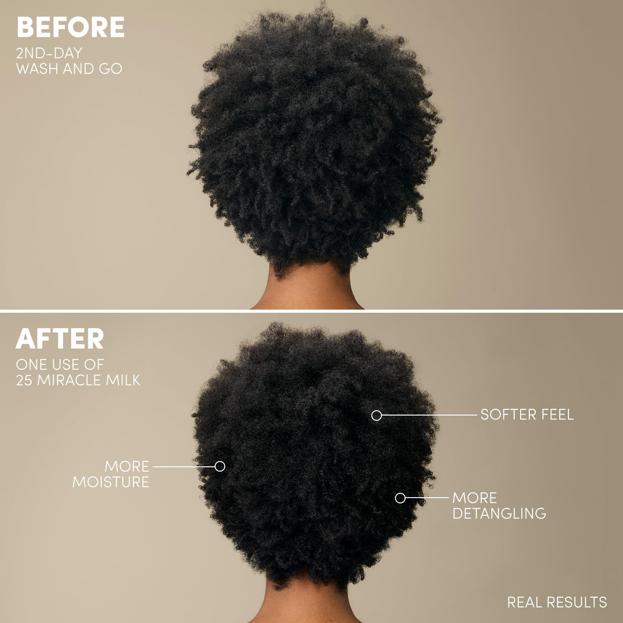 Mizani 25 Benefit Miracle Milk - Leave in Conditioner for Curly Hair, With Coconut Oil, Curl Detangler Spray, Anti Frizz Heat Protectant, No Drying Alcohols, Paraben-Free