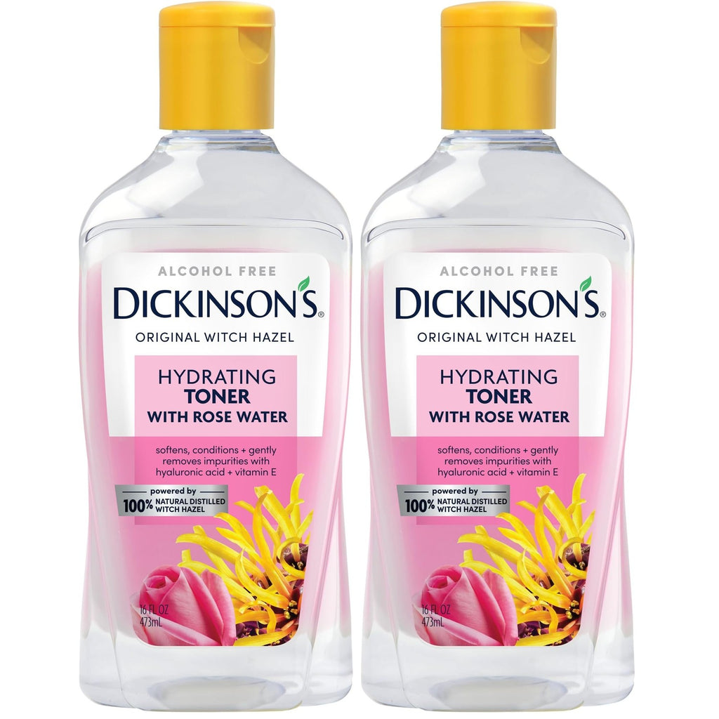 Dickinson's Witch Hazel Hydrating Toner with Rosewater | 16 Fl Oz | Alcohol-Free, Enhanced 100% Natural Formula; Hydrates, Soothes & Balances Skin