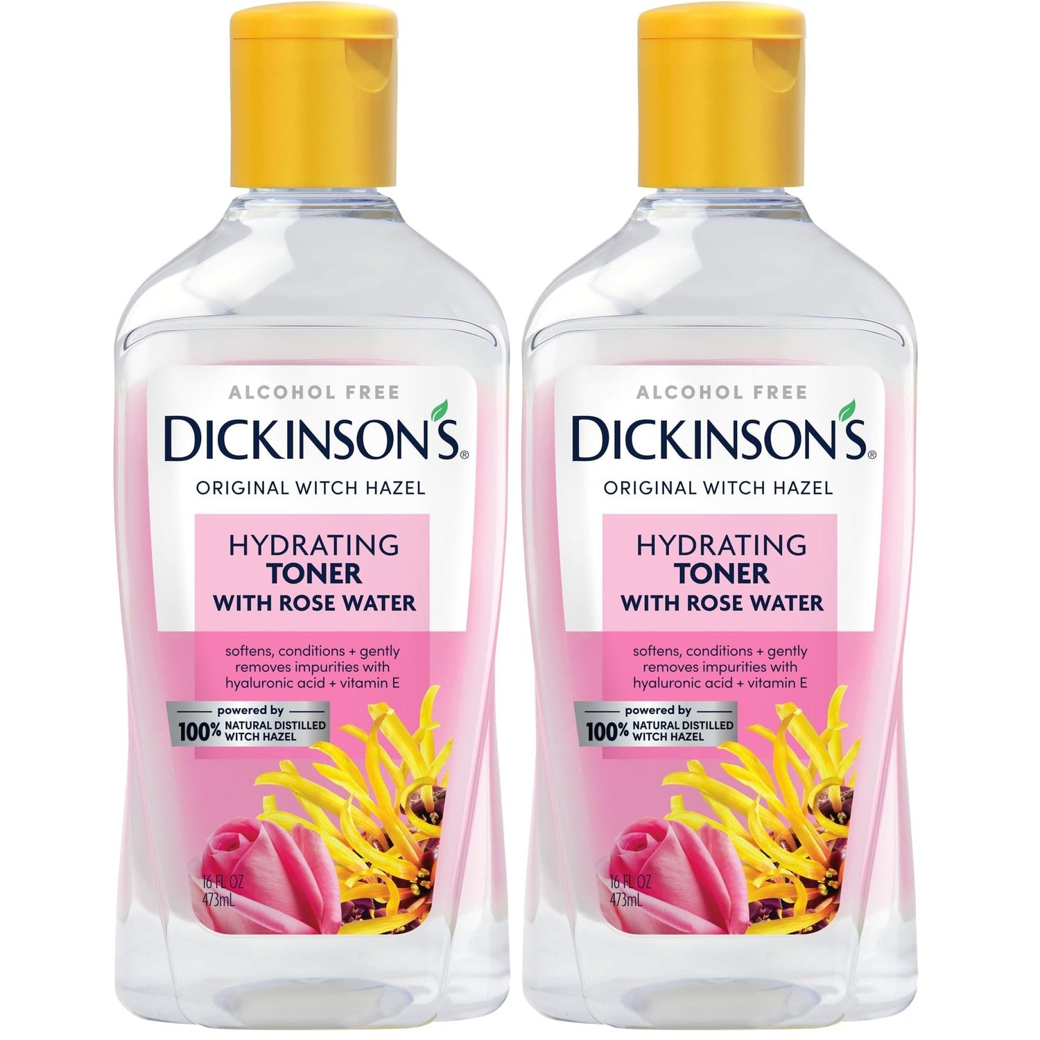 Dickinson's Witch Hazel Hydrating Toner with Rosewater | 16 Fl Oz | Alcohol-Free, Enhanced 100% Natural Formula; Hydrates, Soothes & Balances Skin
