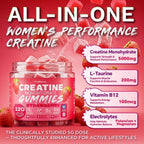 Creatine Monohydrate Gummies 5000mg for Women & Men, Strawberry, 120 Count