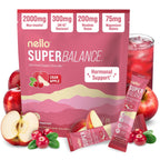 Nello Superbalance Hormonal Support Drink Mix, SRI-81 Shatavari, Myo-Inositol, Rhodiola Rosea, Vitamin C, Magnesium, Theobromine (20 Servings, Cran Apple)