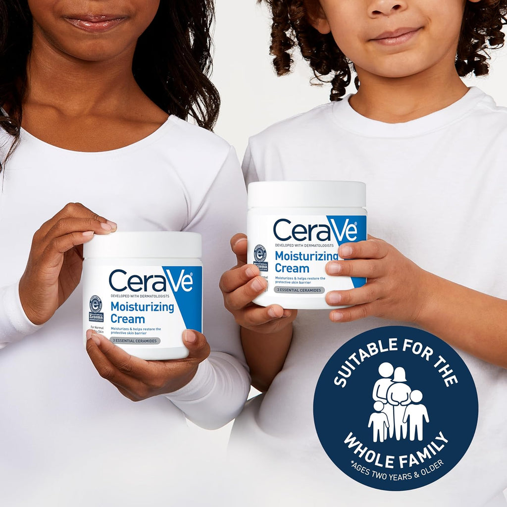 Buy now CeraVe Moisturizing Cream, Body and Face Moisturizer for Dry Skin, Body Cream with Hyaluronic Acid and Ceramides, Daily Moisturizer, Oil-Free, Fragrance Free, Non-Comedogenic, 19 Ounce at indiglob india
