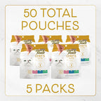 Fancy Feast Purina Natural Cat Treats Variety Pack - 5 Pack, 10 ct Pouches