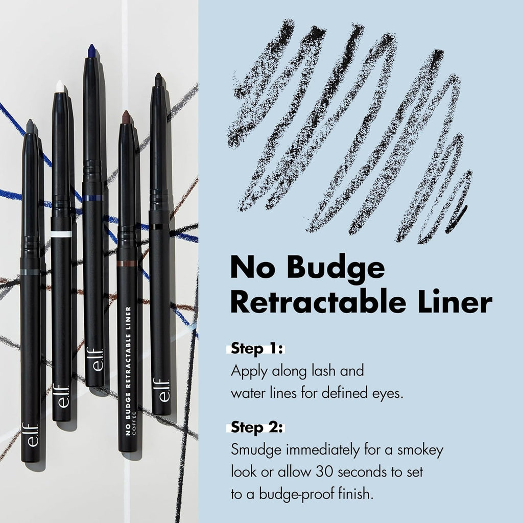 Buy now e.l.f. No Budge Retractable Eyeliner, Creamy, Ultra-Pigmented & Waterproof, Creates Bold & Defined Lines, Vegan & Cruelty-Free, Ruby at indiglob india