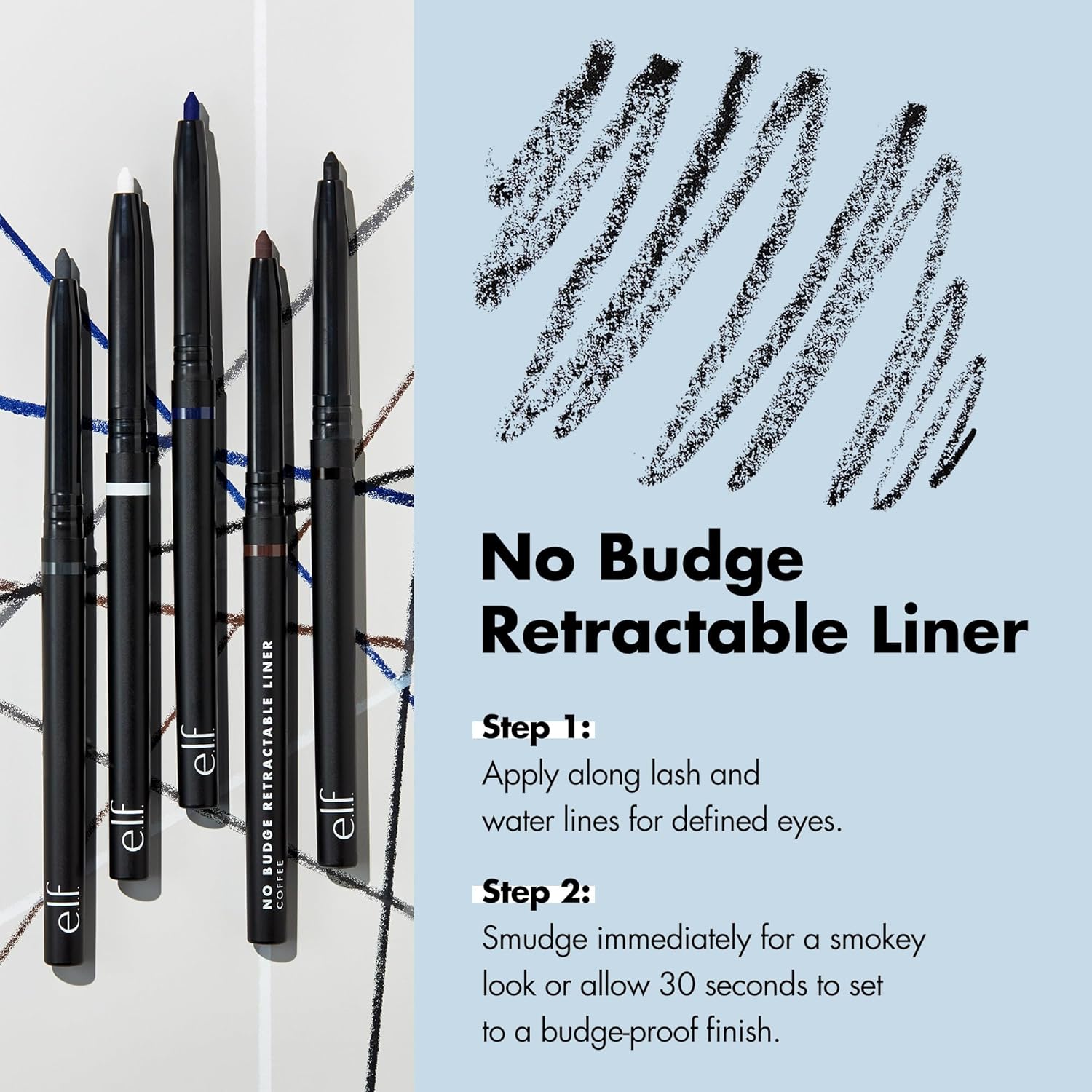 Buy now e.l.f. No Budge Retractable Eyeliner, Creamy, Ultra-Pigmented & Waterproof, Creates Bold & Defined Lines, Vegan & Cruelty-Free, Ruby at indiglob india