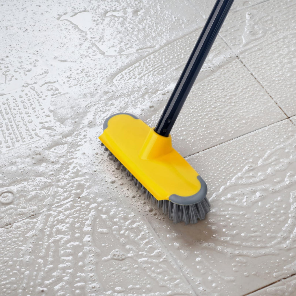 Deck Brush with Long Handle, 50'' Floor Scrub Broom for Shower, Patio