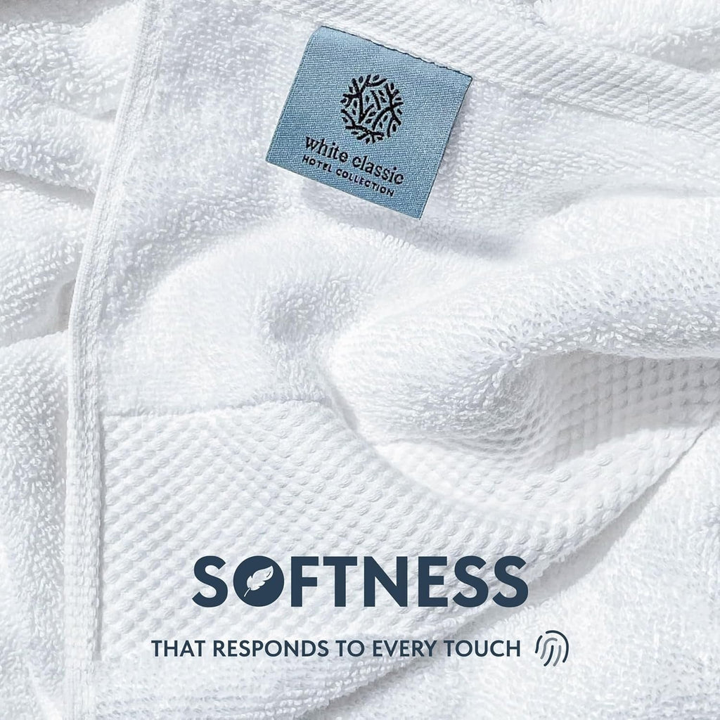Buy now Luxury White Hand Towels - Soft 100% Turkish Cotton | Highly Absorbent Hotel spa Bathroom Towel Collection | 16x30 Inch | Set of 6 at indiglob india