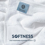 Buy now Luxury White Hand Towels - Soft 100% Turkish Cotton | Highly Absorbent Hotel spa Bathroom Towel Collection | 16x30 Inch | Set of 6 at indiglob india