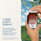 Garden of Life Raw CoQ10 200mg, with Omega 3 6 9 for Heart Health, 60ct | Vegetarian Omega 3 6 9 Supplement Raw Co Q 10 Chia Seed Oil, Whole Food Nutrition with Antioxidant Support, Coenzyme q10