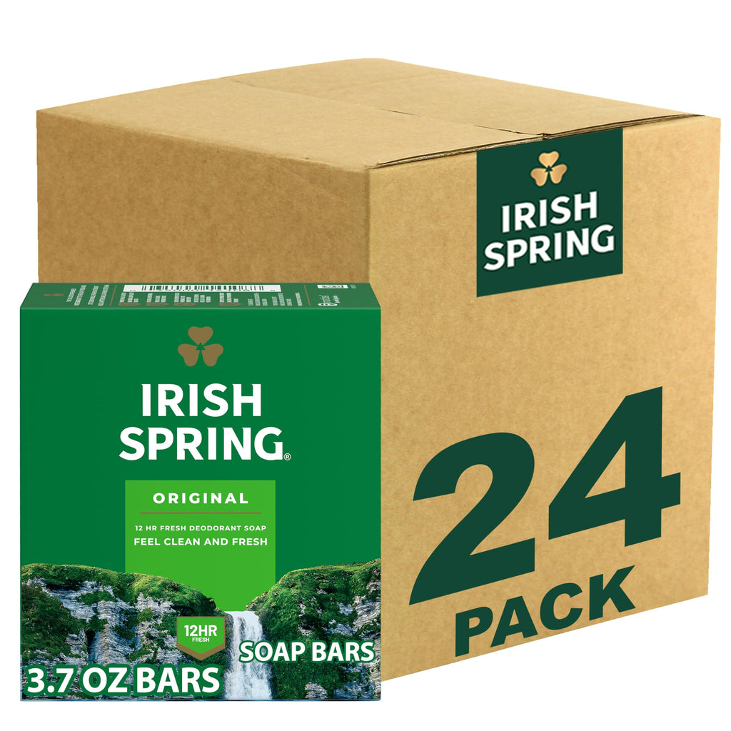 Buy now Irish Spring Icy Blast Bar Soap for Men, Mens Soap, Smell Fresh and Clean 12 Hours, Men Bars Washing Hands Body, Mild Skin, Recyclable Carton, 24 Pack, 3.7 Oz at indiglob india