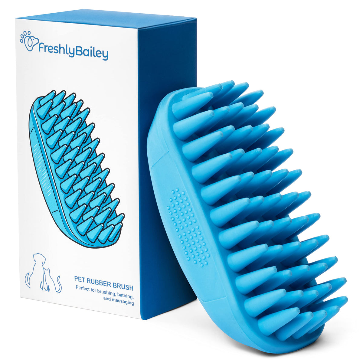 Rubber Curry Brush for Dogs - Soft Deshedding Brush for Short Hair