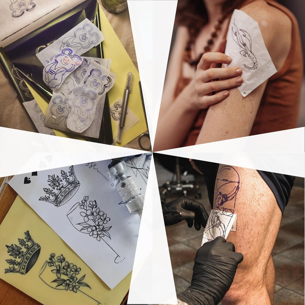 MIUXIA Tattoo Transfer Paper 50 Sheets Tattoo Stencil Paper Tattoo Supplies | A4 Size 4 Layers DIY Tattoo Tracing Paper Printer Paper Tattoo Kit