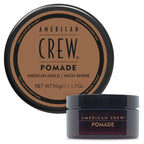 American Crew POMADE FOR HOLD AND SHINE 3 OZ for Men | Water-based pomade for sleek, slicked-back looks. Flexible alternative to styling gel. Medium hold, high shine.