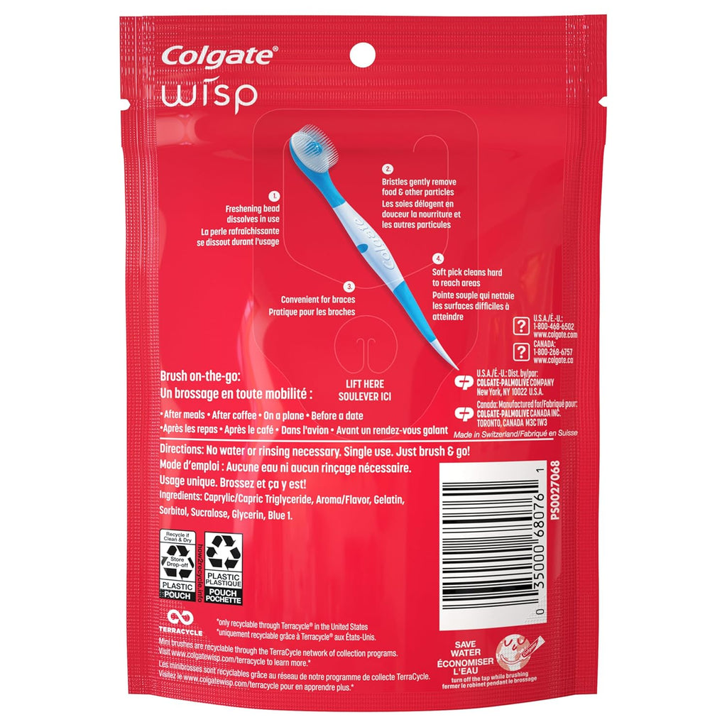 Buy now Colgate Max Fresh Wisp Disposable Mini Travel Toothbrushes, Peppermint, 24 Count (Pack of 4) at indiglob india