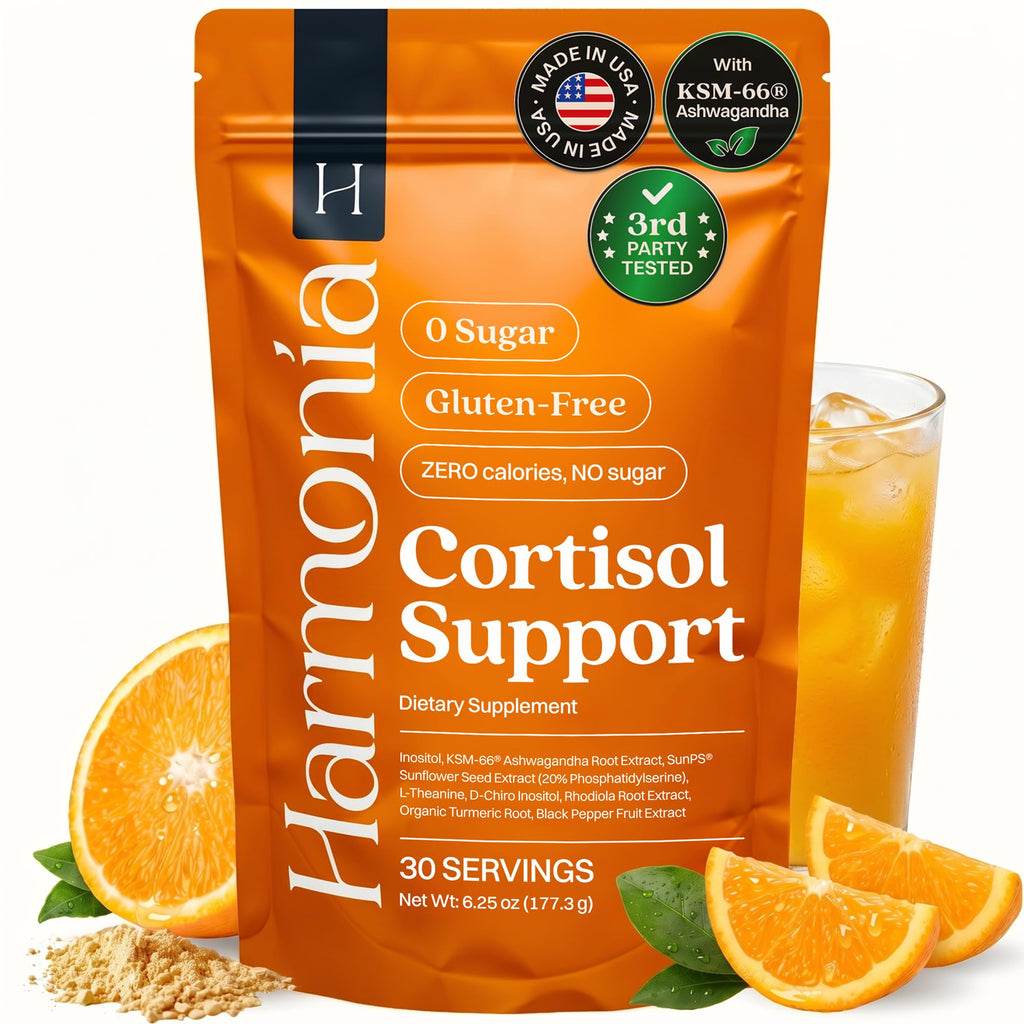 Harmonia Cortisol Cocktail | Cortisol Supplements for Women & Men with Ashwagandha, Magnesium & L-Theanine | Drink Harmonia for Stress Relief, Weight Management & Sleep Support (1 Pack x 30 Servings)