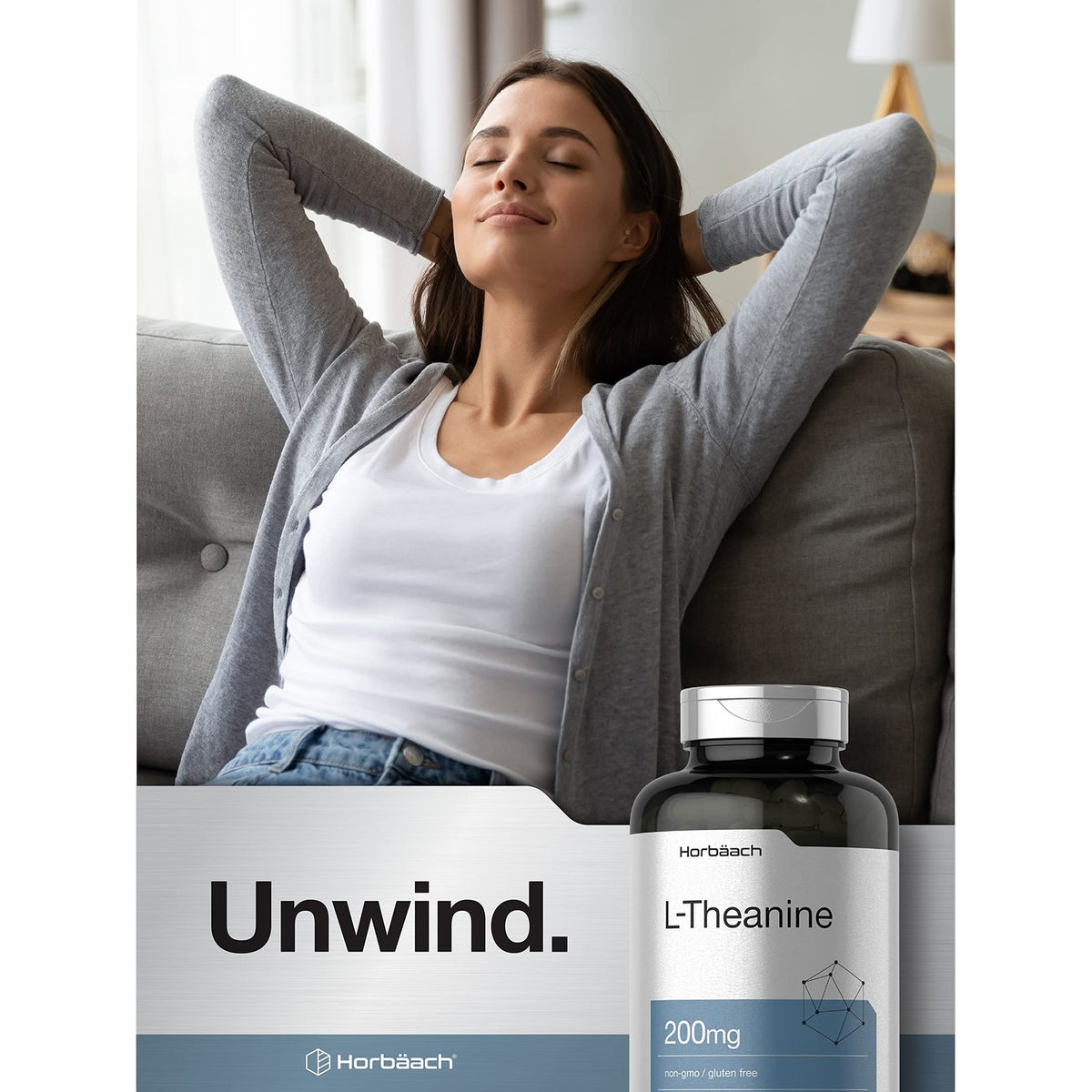 Horbäach L Theanine | 200mg | 400 Capsules | Value Size
