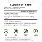 DEAL SUPPLEMENT Rhodiola Rosea & Ashwagandha, 240 Veggie Capsules