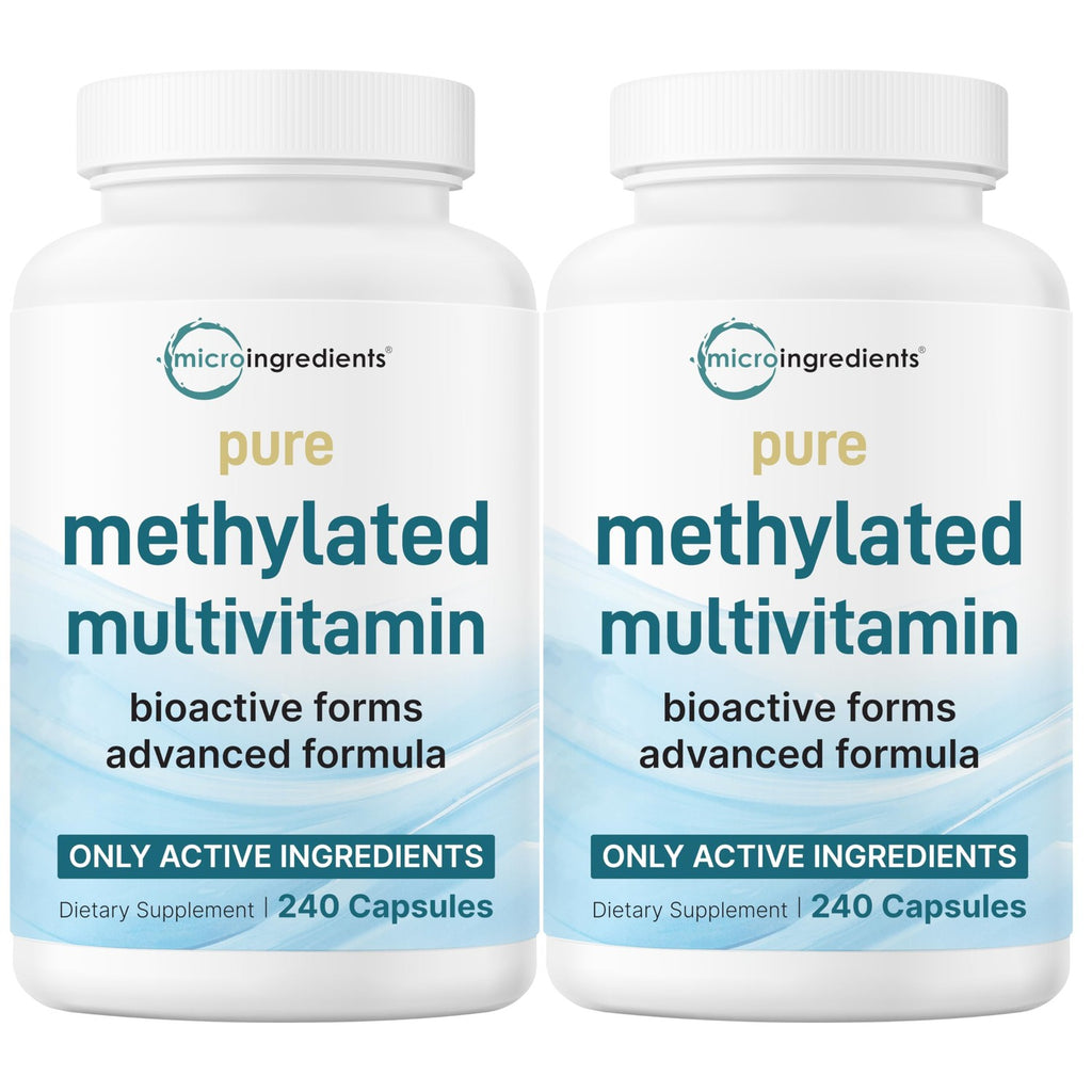 Micro Ingredients 2 Pack Pure Methylated Multivitamin, 480 Capsules | 19-in-1 Formula with Vitamins C, D, B12, Folate, Magnesium, Zinc, & More | Supports Daily Wellness & Immune Health | Filler Free