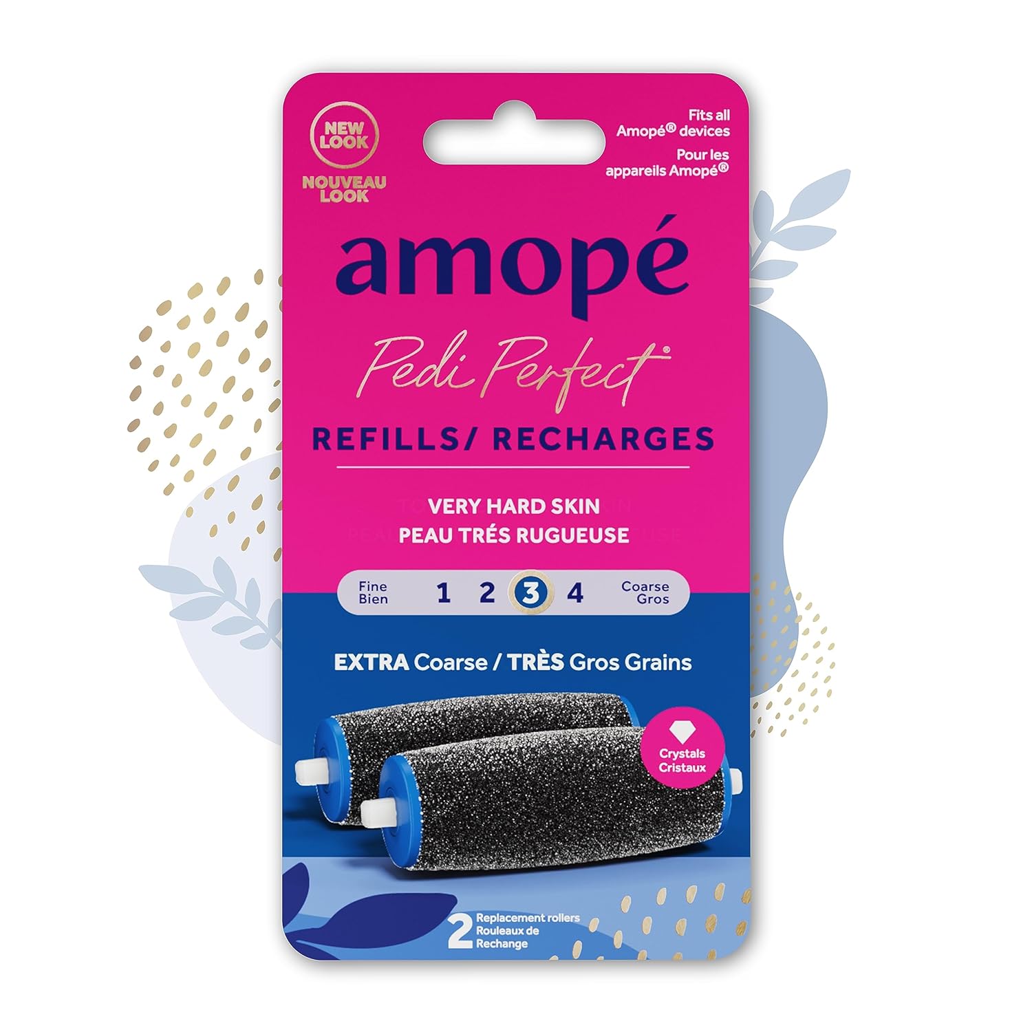 Buy now AmopÃ© Pedi Perfect Electric Callus Remover Foot File Roller Head Refills, with Diamond Crystals, Removes Hard & Dead Skin, Extra Coarse for Very Hard Skin â€“ 2 Count at indiglob india