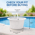 FibroPool Pool Skimmer Basket 2 Pack - Pivot Handle - 6.15 in - Plastic