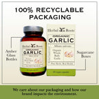 Herbal Roots Organic Whole Bulb Garlic Pills - Potent Extra Strength Immune Support - USDA Certified Organic - 60 Vegan Capsules