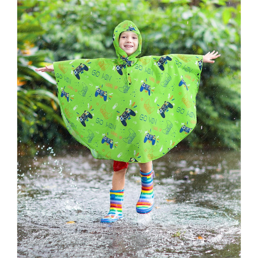 Buy now WAWSAM Lightweight Kids Rain Poncho Reusable Toddler Raincoat Waterproof Rain Jacket at indiglob india