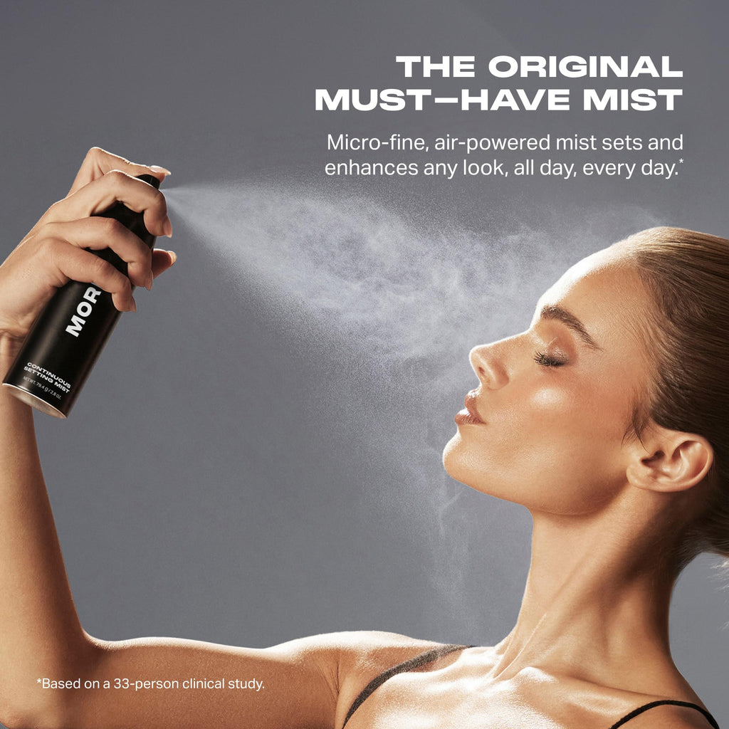 Morphe Continuous Setting Mist - Micro-Fine Makeup Setting Spray with a Natural Radiant Finish - Helps Makeup Resist Caking or Fading & Increases Wear of Foundation (2.8 fl oz)