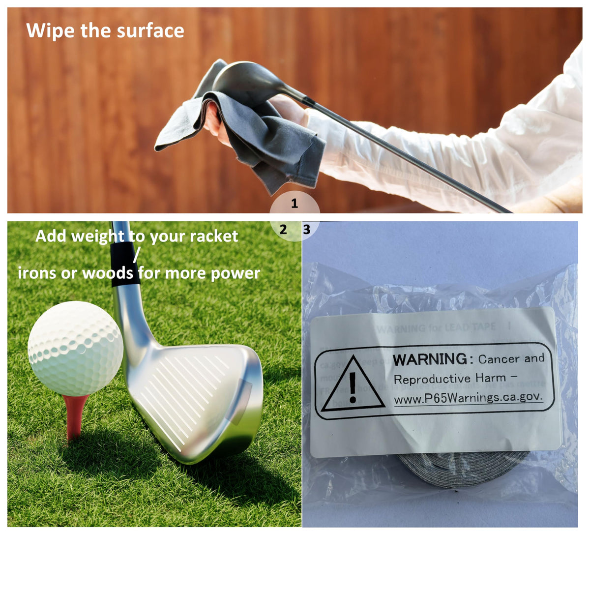 Golf Lead Tape 1/2" x 60", 2 Grams Per Inch High Density
