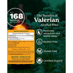 Herb Pharm Valerian Alcohol-Free Extract: Organic Liquid Glycerite for Sleep & Relaxation, Calming Nighttime Sleep Support Supplement for Adults, Sugar-Free, Up to 24 Week Supply, 4 oz