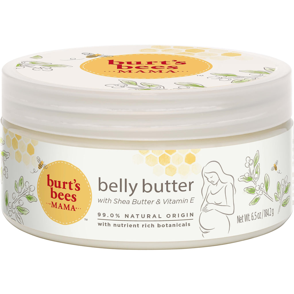Burt's Bees Mama Belly Butter, 6.5 oz. | Stretch Mark Cream for Pregnancy Massages Body and Reduces Scar Appearance, Shea Butter & Vitamin E Rich Formula