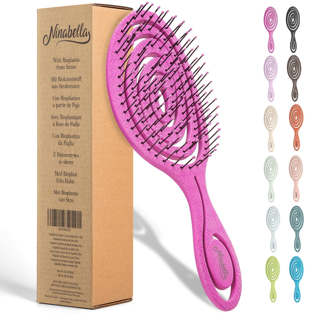 Buy now Ninabella Detangle Hair Brush for Women & Men - Does not Pull - Straightening Brushes for Straight & Curly Hair - Unique Spiral Detangling Hairbrush - Green at indiglob india