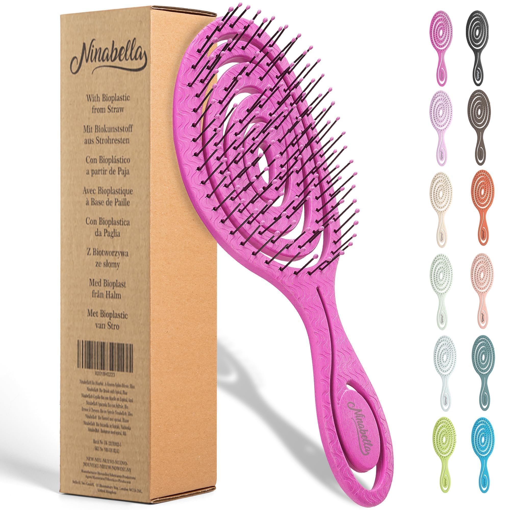 Buy now Ninabella Detangle Hair Brush for Women & Men - Does not Pull - Straightening Brushes for Straight & Curly Hair - Unique Spiral Detangling Hairbrush - Green at indiglob india
